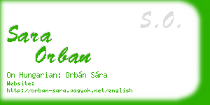 sara orban business card