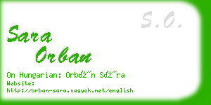 sara orban business card